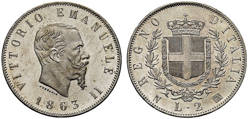 MONETE DEI SAVOIA

Vittorio Emanuele II, Re d’Italia, 1861-1878. 2 Lire 1863 S...
