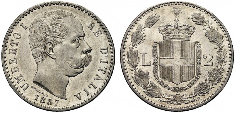 MONETE DEI SAVOIA

Umberto I, Re d’Italia, 1878-1900. 2 Lire 1887 - II Tipo. A...