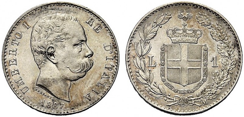 MONETE DEI SAVOIA

Umberto I, Re d’Italia, 1878-1900. Lira 1887. Ar Come prece...