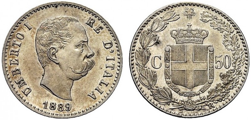 MONETE DEI SAVOIA

Umberto I, Re d’Italia, 1878-1900. 50 Centesimi 1892. Ar Co...