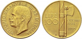 MONETE DEI SAVOIA

Vittorio Emanuele III, Re d’Italia, 1900-1943. 100 Lire 1923 Fascione. Au Testa nuda a s. Rv. Fascio littorio tra valore e data. ...