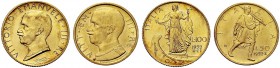 MONETE DEI SAVOIA

Vittorio Emanuele III, Re d’Italia, 1900-1943. 100 e 50 Lire 1932 a. X - Littore. Au Pag. 648 e 659; Gig. 11 e 22. Rara. FDC