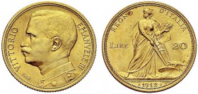 MONETE DEI SAVOIA

Vittorio Emanuele III, Re d’Italia, 1900-1943. 20 Lire 1912 Aratrice. Au Semibusto a s. in uniforme. Rv. L'Italia agricola con ar...