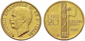 MONETE DEI SAVOIA

Vittorio Emanuele III, Re d’Italia, 1900-1943. 20 Lire 1923 Fascetto. Au Testa nuda a s. Rv. Fascio littorio con scure a d. Pag. ...