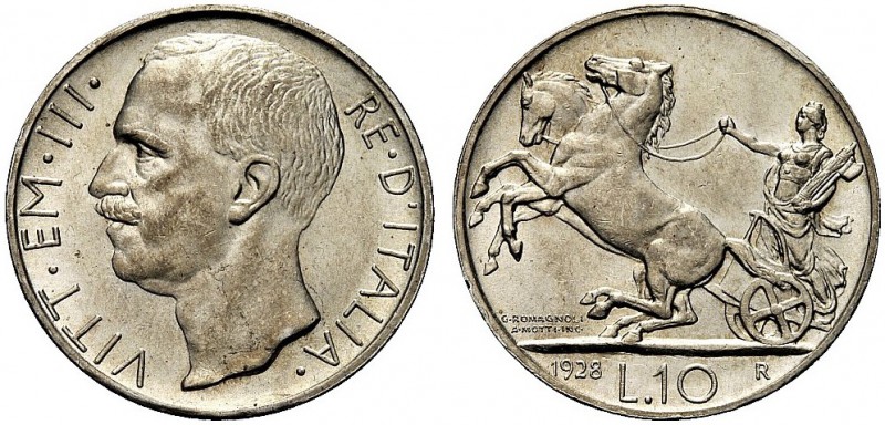 MONETE DEI SAVOIA

Vittorio Emanuele III, Re d’Italia, 1900-1943. 10 Lire 1928...