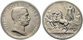 MONETE DEI SAVOIA

Vittorio Emanuele III, Re d’Italia, 1900-1943. 5 Lire 1914 Quadriga briosa. Ar Semibusto in uniforme con il collare dell’Annunzia...