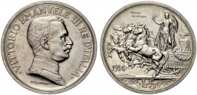 MONETE DEI SAVOIA

Vittorio Emanuele III, Re d’Italia, 1900-1943. 5 Lire 1914 PROVA DI STAMPA Quadriga briosa. Ar Come precedente. Rv. L’Italia con ...