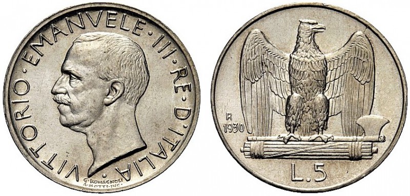 MONETE DEI SAVOIA

Vittorio Emanuele III, Re d’Italia, 1900-1943. 5 Lire 1930 ...