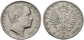 MONETE DEI SAVOIA

Vittorio Emanuele III, Re d’Italia, 1900-1943. 2 Lire 1903 Aquila Sabauda. Ar Come precedente. Pag. 727; Gig. 91. Rarissima. Bord...