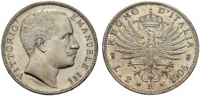 MONETE DEI SAVOIA

Vittorio Emanuele III, Re d’Italia, 1900-1943. 2 Lire 1906 Aquila Sabauda. Ar Come precedente. Pag. 730; Gig. 94 Piacevole esempl...