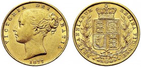 MONETE STRANIERE
AUSTRALIA
Regina Vittoria, 1837-1901. Sterlina 1877, Sydney. Au gr. 7,96 S. 3855; Fried. 11. SPL