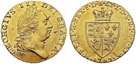 MONETE STRANIERE
GRAN BRETAGNA
Giorgio III, 1760-1820. Guinea 1787. Au gr. 8,36 S. 3729; Fried. 356. Rara. Bello SPL
