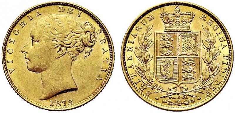MONETE STRANIERE
GRAN BRETAGNA
Regina Vittoria, 1837-1901. Sterlina 1873, nume...