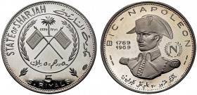 MONETE STRANIERE
SHARJAH
Emirato. Khalid Bin Muhammad al-Qasimi, 1965-1972. 5 Riyal 1970, Napoleon. Ar KM#4. PROOF Coniati 2.500 esemplari.
