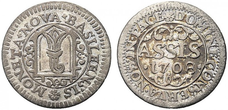 MONETE STRANIERE
SVIZZERA
Johan-Corrado II, 1705-1737. Basilea. Assis 1708. Mi...