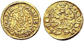MONETE STRANIERE
UNGHERIA
Wladislaus II, 1490-1516. Ducato. Au gr. 3,53 G.B.99/2 - 99/1. Molto Raro. SPL