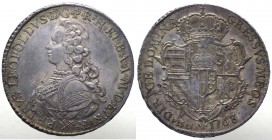 Firenze - Pietro Leopoldo di Lorena (1765-1790) Francescone 1768 "Stemma Barocco II°Serie" - (RRR) RARISSIMO - CNI 13/5 - Ag gr.27,35 
SPL/FDC