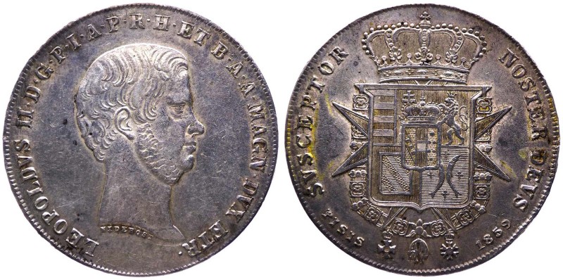 Firenze - Leopoldo II di Lorena (1824-1859) Francescone da 10 Paoli del 4°Tipo 1...