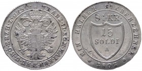 Gorizia - Francesco II (1797-1805) 15 Soldi (8 1/2 Kreuzer) 1802 A "Vienna" - Mi gr.5,70 
FDC