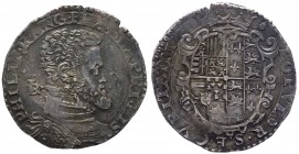 Regno di Napoli - Filippo II Principe di Spagna (1554-1556) 1/2 Ducato del 2°Tipo - Mir.160 - Ag gr.14,97 
qSPL