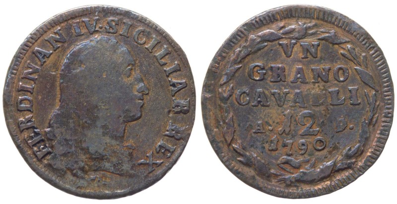 Regno di Napoli - Ferdinando IV (1759-1816) Un Grano Cavalli 12 (1790) gr.5,79 ...