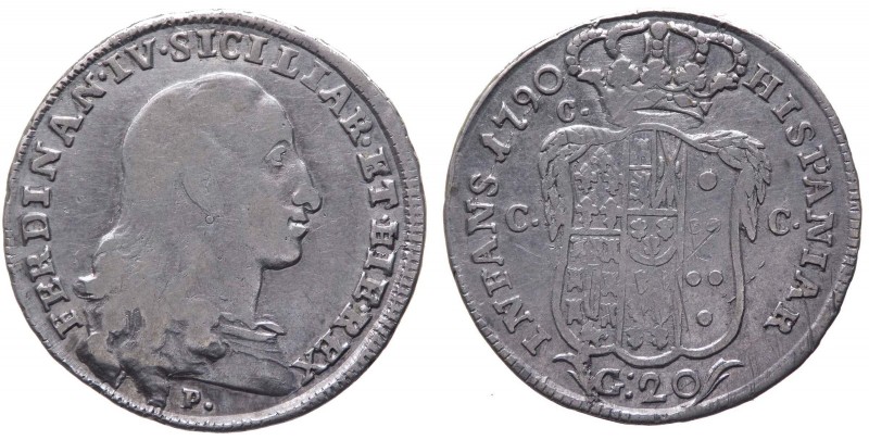 Regno di Napoli - Ferdinando IV (1759-1816) Tarì da 20 Grana del 1°Tipo - 1790 -...