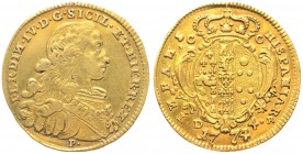 Regno di Napoli - Ferdinando IV (1759-1816) 4 Ducati 1774 (Doppia Napoletana del 3°Tipo) - (R) RARA - Au gr.5,90 
SPL+