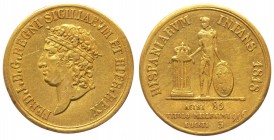 Regno di Napoli - Ferdinando I (1816-1825) 3 Ducati 1818 - NC - Au gr.3,76 
SPL