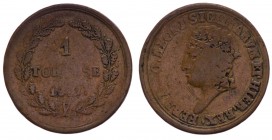 Regno Due Sicilie - Ferdinando I (1816-1825) 1 Tornese 1817 - (R) RARA - Cu gr.3,14 
qBB