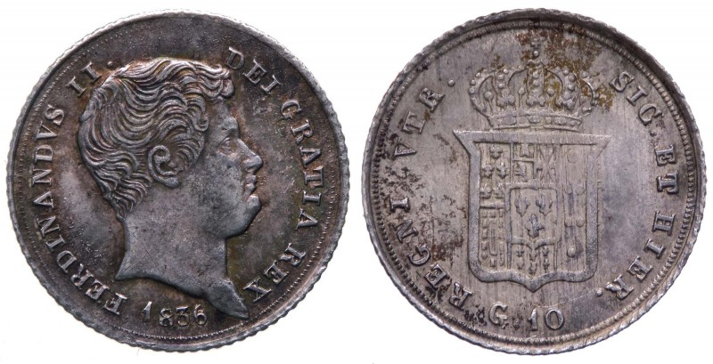 Regno Due Sicilie - Ferdinando II (1830-1859) Carlino da 10 Grana 1836 - Ag - Pa...