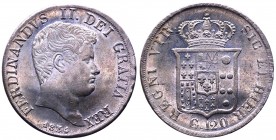 Regno Due Sicilie - Ferdinando II (1830-1859) Piastra da 120 Grana 1834 del 1°Tipo - Variante 13 Torri anzichè 12 - Gig.58f - (R) RARA - Ag gr.27,47 ...