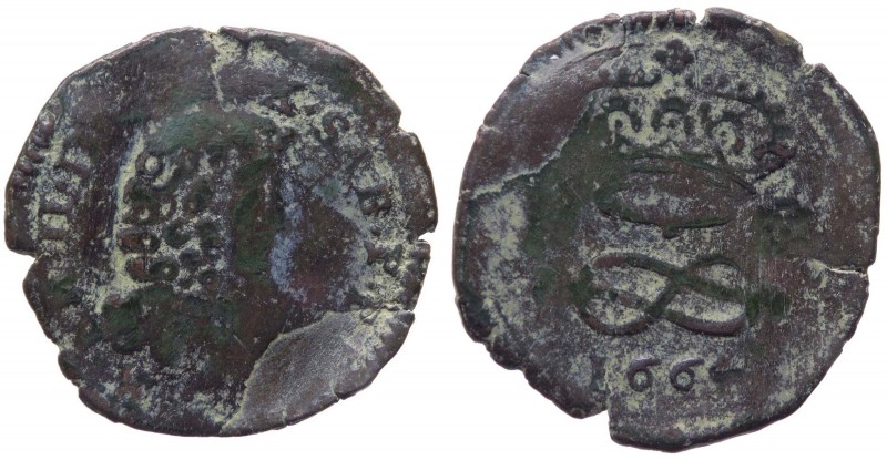 Carlo Emanuele II Duca (1648-1675) 2 Denari 1664 - Mir.829a - (R) RARA - Cu gr.1...