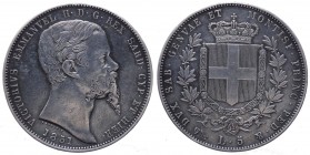 Vittorio Emanuele II (1849-1861) 5 Lire 1851 Genova - Tiratura 316.316 esemplari - (R) RARA - Ag
SPL