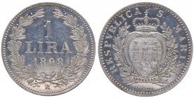 Vecchia Monetazione (1864-1938) 1 Lira 1898 - (R) RARA - Ag
SPL/FDC
