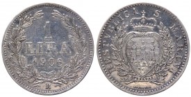Vecchia Monetazione (1864-1938) 1 Lira 1906 - Ag
qSPL