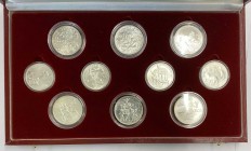 Serie Confezione speciale con Monete commemorative San Marino composto da 4 esemplari da 500 Lire e da 6 esemplari da 1000 Lire - per un totale di 10 ...