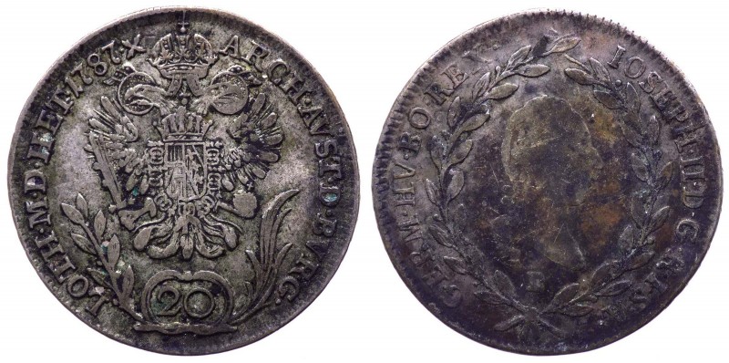 Austria - Giuseppe II d'Asburgo (1780-1790) 20 Kreuzer 1787 B - Patina gr.6,73 ...