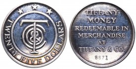 25 Dollari - Tiffany Money - n.8871 - Ag gr.27,31 Ø mm39 
n.a.