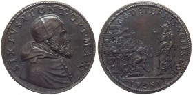 Sisto V (1585-1590) Medaglia 1586 "Opere di Beneficenza" - (RR) MOLTO RARA - Modesti CNORP 881 - Ae gr.16,93 Ø mm34,5 
n.a.