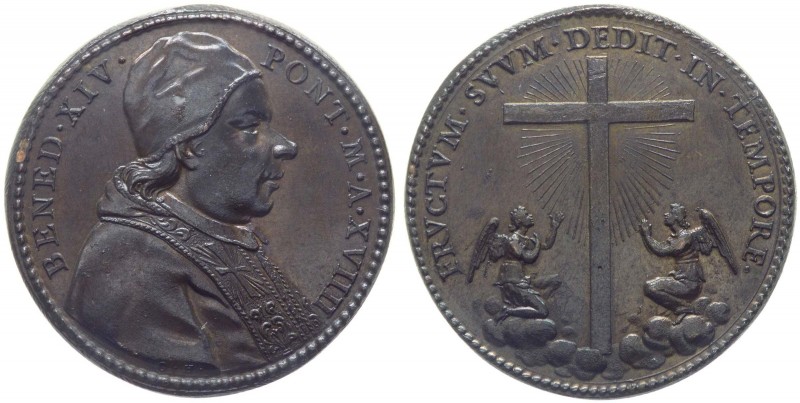 Benedetto XIV (1740-1758) Medaglia Anno XVIIII "Frvctvm Svvm Dedit In Tempore" -...