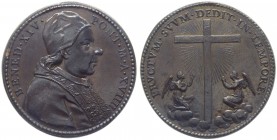 Benedetto XIV (1740-1758) Medaglia Anno XVIIII "Frvctvm Svvm Dedit In Tempore" - Ae gr.15,50 Ø mm31 
n.a.