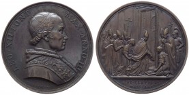 Leone XII (1823-1829) Medaglia Anno III (1825) "Chiusura della Porta Santa Vaticana" - (RR) MOLTO RARA - Patrignani 49 ; Tiratura n.72 esemplari - Ae ...
