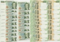 Lotto n.18 banconote 5000 Lire conscutive 
FDS