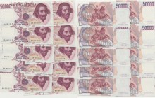 Lotto n.10 banconote consecutive 50mila lire Bernini
FDS