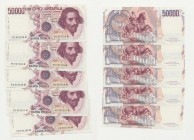 Lotto n.5 banconote consecutive 50mila lire Bernini
FDS