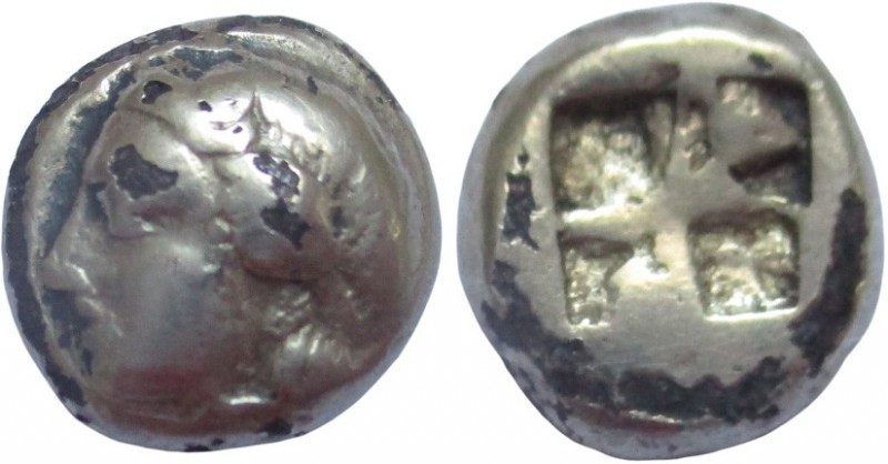 EL Hekte fourré
Ionia. Phokaia, c. 478-387 BC, Head of Dionysos left, wearing i...