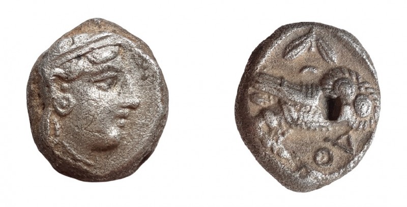 Tetradrachm
Attica, Athens. c. 454-404 BC. Head of Athena right, wearing earrin...