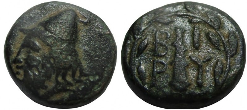 Bronze Æ>br>Troas. Birytis, c. 350-300 BC, Head of Kabeiros left, wearing pileos...