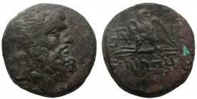 Bronze Æ
Paphlagonia, Sinope, c. 95-70 BC, Laureate head of Zeus right / Eagle standing on thunderbolt to left, head reverted
19 mm, 9,30 g
SNG BM ...