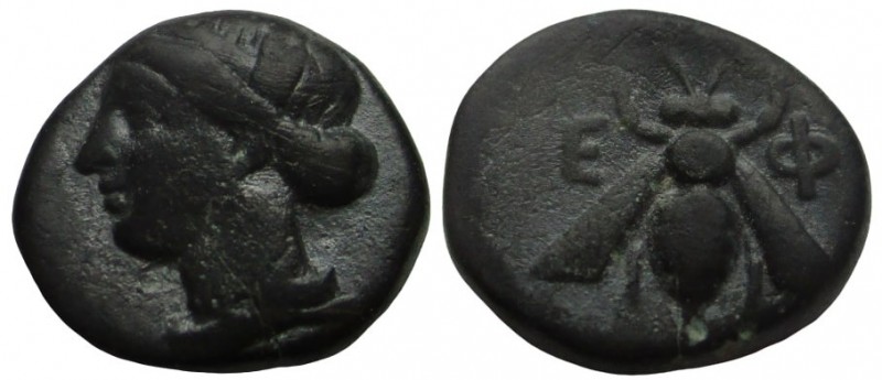 Bronze Æ
Ionia. Ephesos,Ionia, Ephesos, c. 375 BC, Female head / Bee with strai...